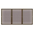 United Visual Products Triple Door Enclosed EZ Tack Board, 96"x48", Cherry/Grey UV106EZ-GREY-CHERRY